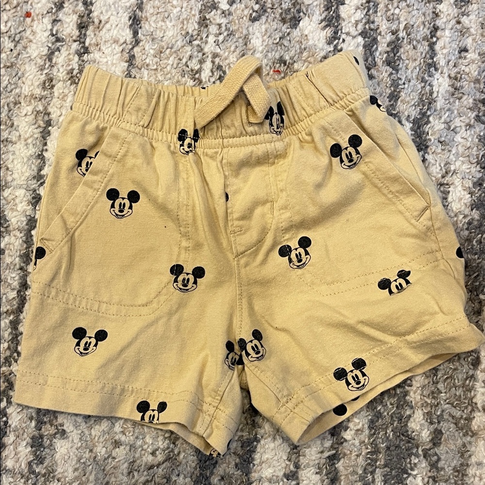 Mickey Mouse Kids Tan Shorts Baby Gap x Disney